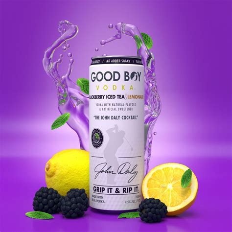 John daly drink - Good Boy Vodka is a premium vodka brand inspired by the legendary pro golfer, John Daly. Try their ready-to-drink cocktails with natural fruit flavors, or their vodka martini, screw and white Russian recipes.